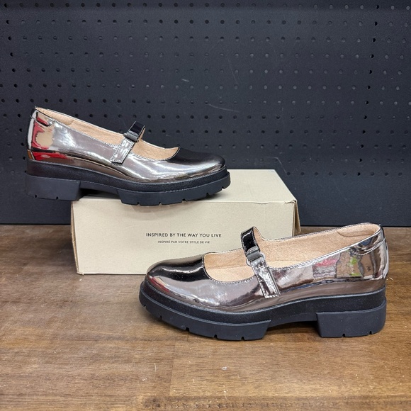 New W Box! Women's SOUL Naturalizer Olivet Mary Jane Silver Pewter Loafer Size 9 - Picture 1 of 5